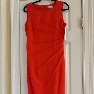 Calvin Klein Dress Brand New With Tags Beautiful in Reddish Orange Fall Color